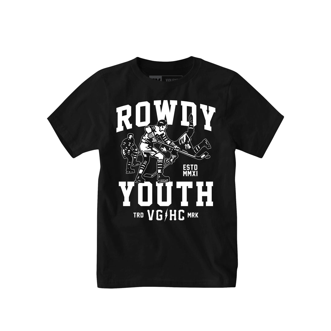 Hockey Go Hard Kids Tee - - Kid's T-Shirts - Violent Gentlemen Hockey Lifestyle | Built by Fans for Fans | Perfect Gift for hockey fan or hockey players that live in the hockey culture