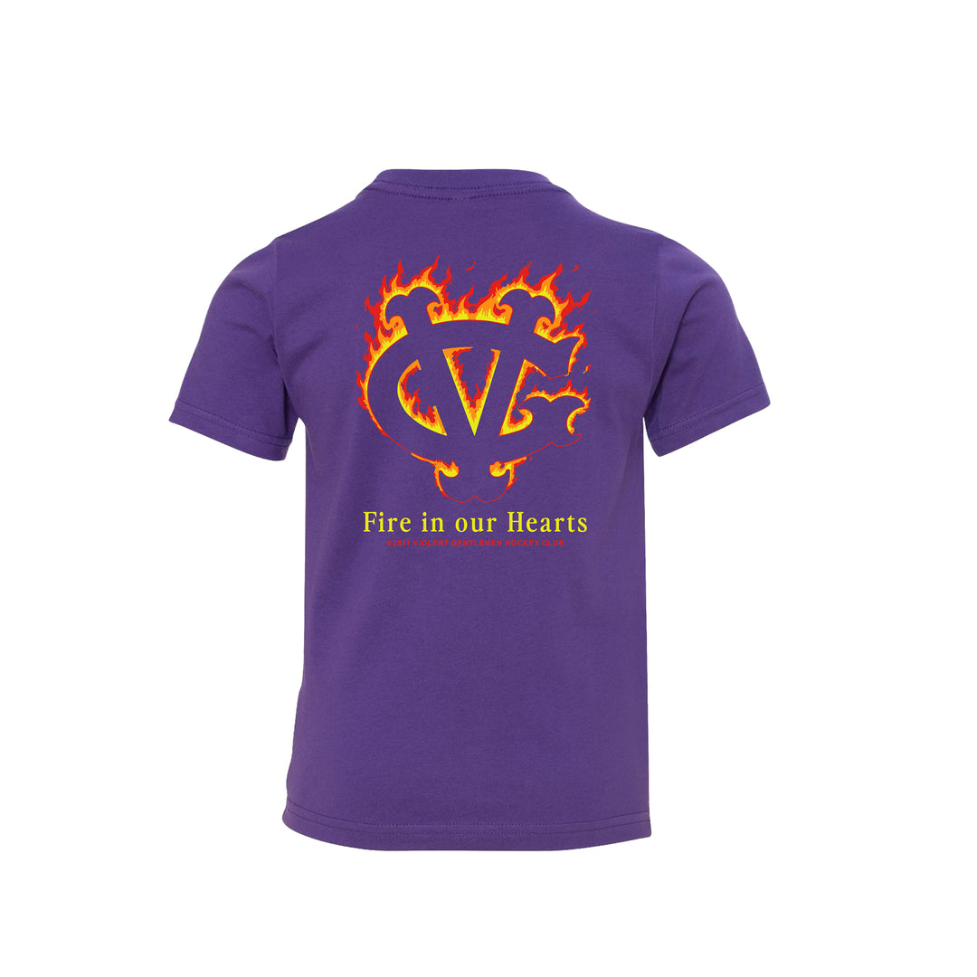 Hockey Winger In Flames Kids Tee - - Kid's T-Shirts - Violent Gentlemen Hockey Lifestyle | Built by Fans for Fans | Perfect Gift for hockey fan or hockey players that live in the hockey culture