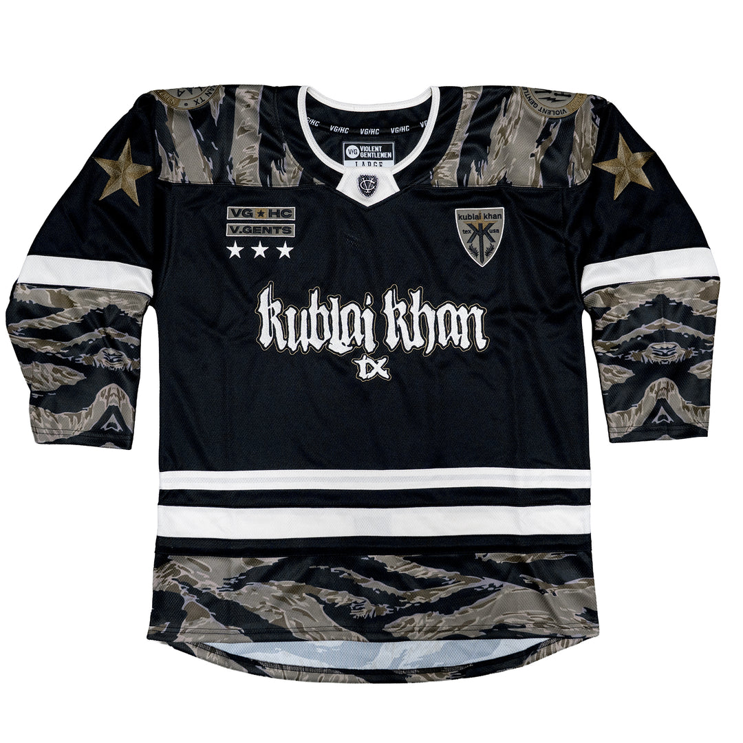 Hockey Kublai Khan TX Tiger Hockey Jersey - - Jerseys - Violent Gentlemen Hockey Lifestyle | Built by Fans for Fans | Perfect Gift for hockey fan or hockey players that live in the hockey culture