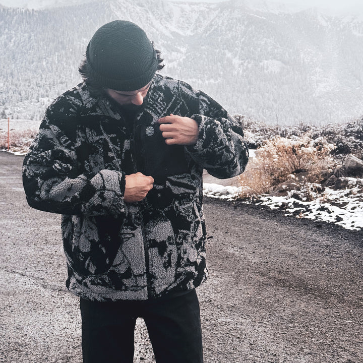 Hockey Brawl Sherpa Fleece Jacket - - Men's Jackets - Violent Gentlemen Hockey Lifestyle | Built by Fans for Fans | Perfect Gift for hockey fan or hockey players that live in the hockey culture