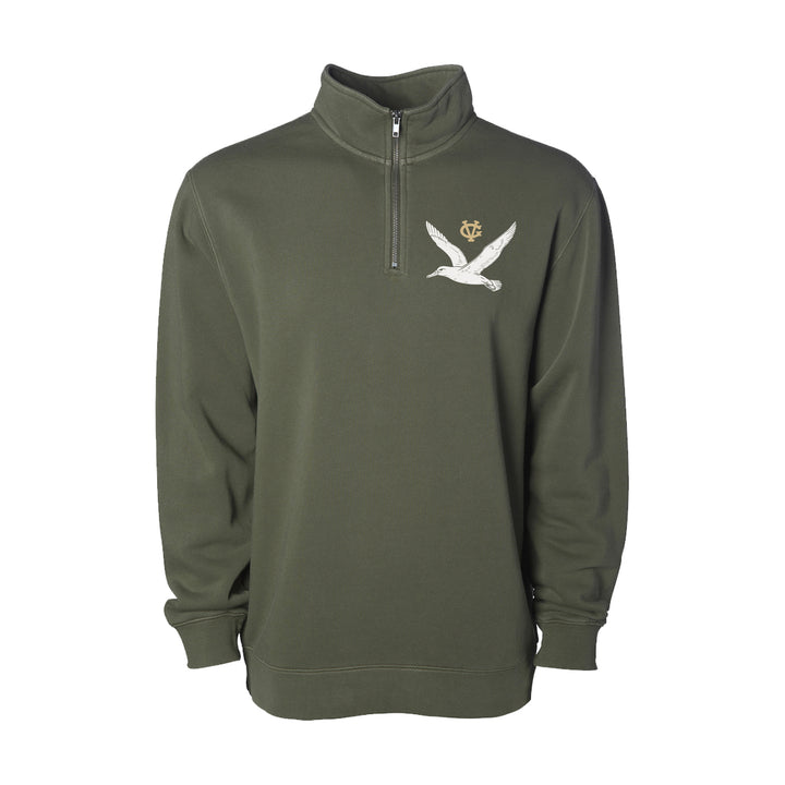 Hockey Albatross Garment Dyed Quarter Zip - - Men's Jackets - Violent Gentlemen Hockey Lifestyle | Built by Fans for Fans | Perfect Gift for hockey fan or hockey players that live in the hockey culture