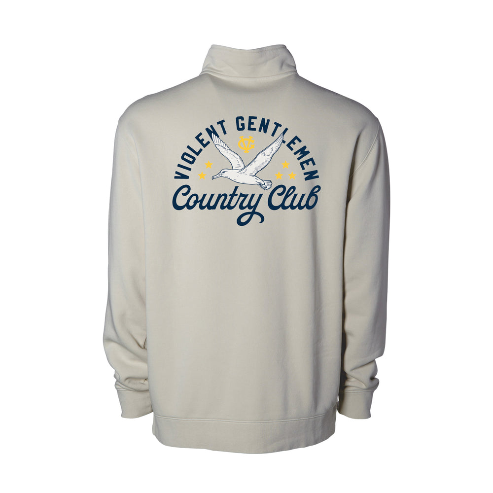 Hockey Albatross Garment Dyed Quarter Zip - - Men's Jackets - Violent Gentlemen Hockey Lifestyle | Built by Fans for Fans | Perfect Gift for hockey fan or hockey players that live in the hockey culture