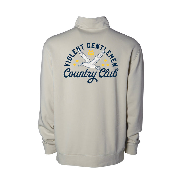Hockey Albatross Garment Dyed Quarter Zip - - Men's Jackets - Violent Gentlemen Hockey Lifestyle | Built by Fans for Fans | Perfect Gift for hockey fan or hockey players that live in the hockey culture