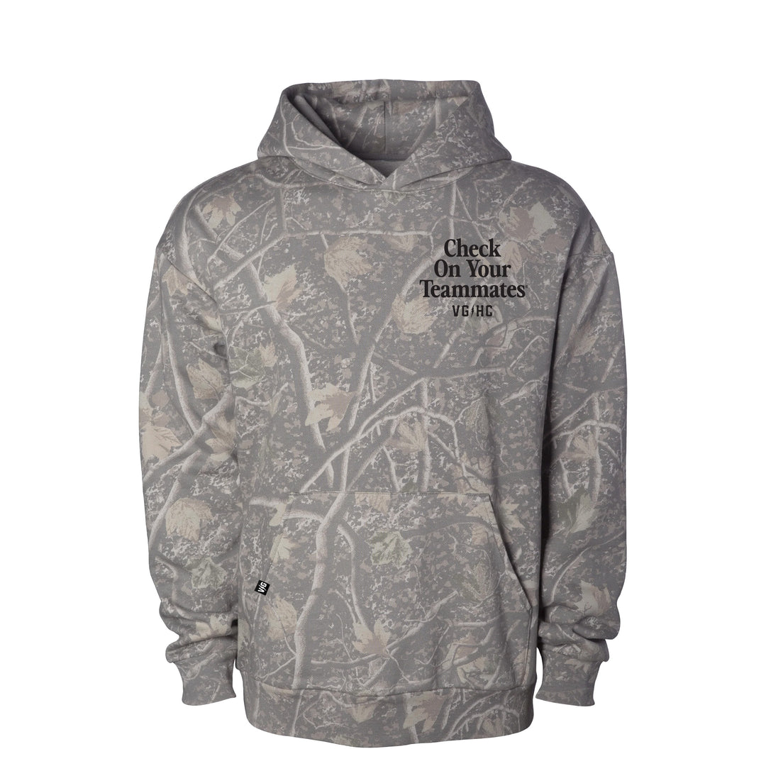 Hockey Check On Your Teammates Relaxed Pullover Hood - - Men's Fleece Tops - Violent Gentlemen Hockey Lifestyle | Built by Fans for Fans | Perfect Gift for hockey fan or hockey players that live in the hockey culture