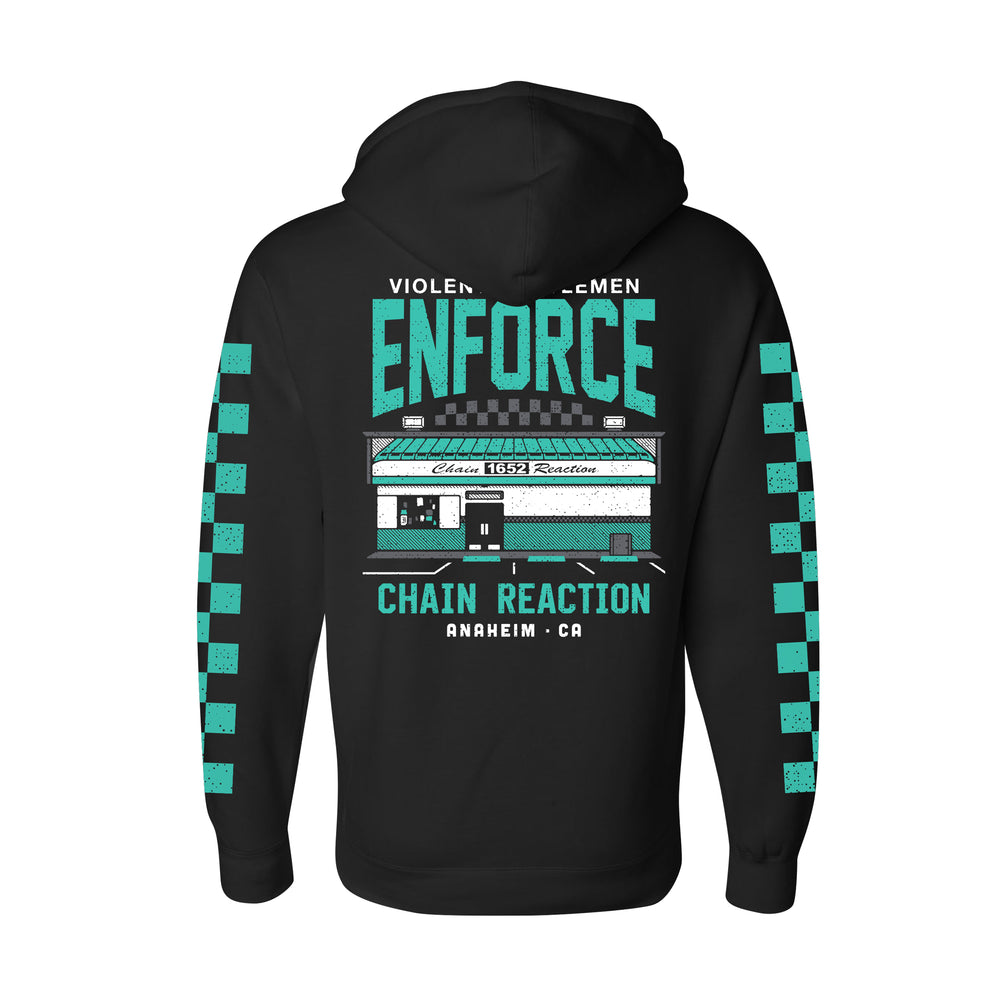 Hockey Enforce Chain Reaction Pullover Hood - - Men's Fleece Tops - Violent Gentlemen Hockey Lifestyle | Built by Fans for Fans | Perfect Gift for hockey fan or hockey players that live in the hockey culture