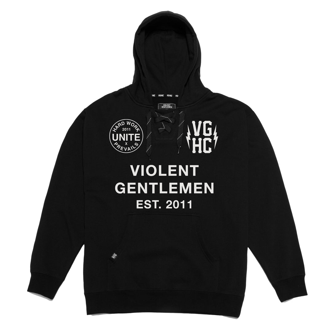 Hockey Rally Enforcer Pullover Hood - - Men's Fleece Tops - Violent Gentlemen Hockey Lifestyle | Built by Fans for Fans | Perfect Gift for hockey fan or hockey players that live in the hockey culture