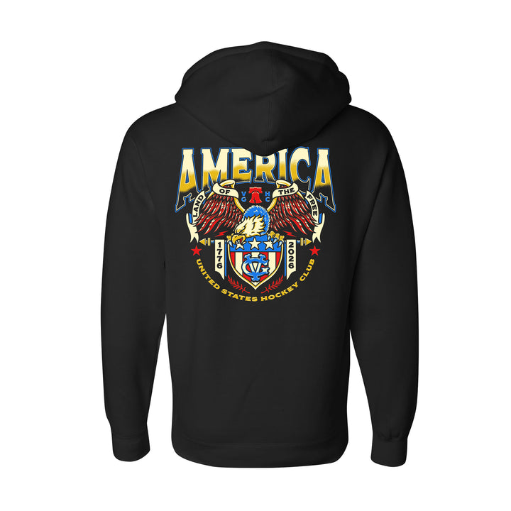 Hockey USA 250 Pullover Hood - - Men's Fleece Tops - Violent Gentlemen Hockey Lifestyle | Built by Fans for Fans | Perfect Gift for hockey fan or hockey players that live in the hockey culture