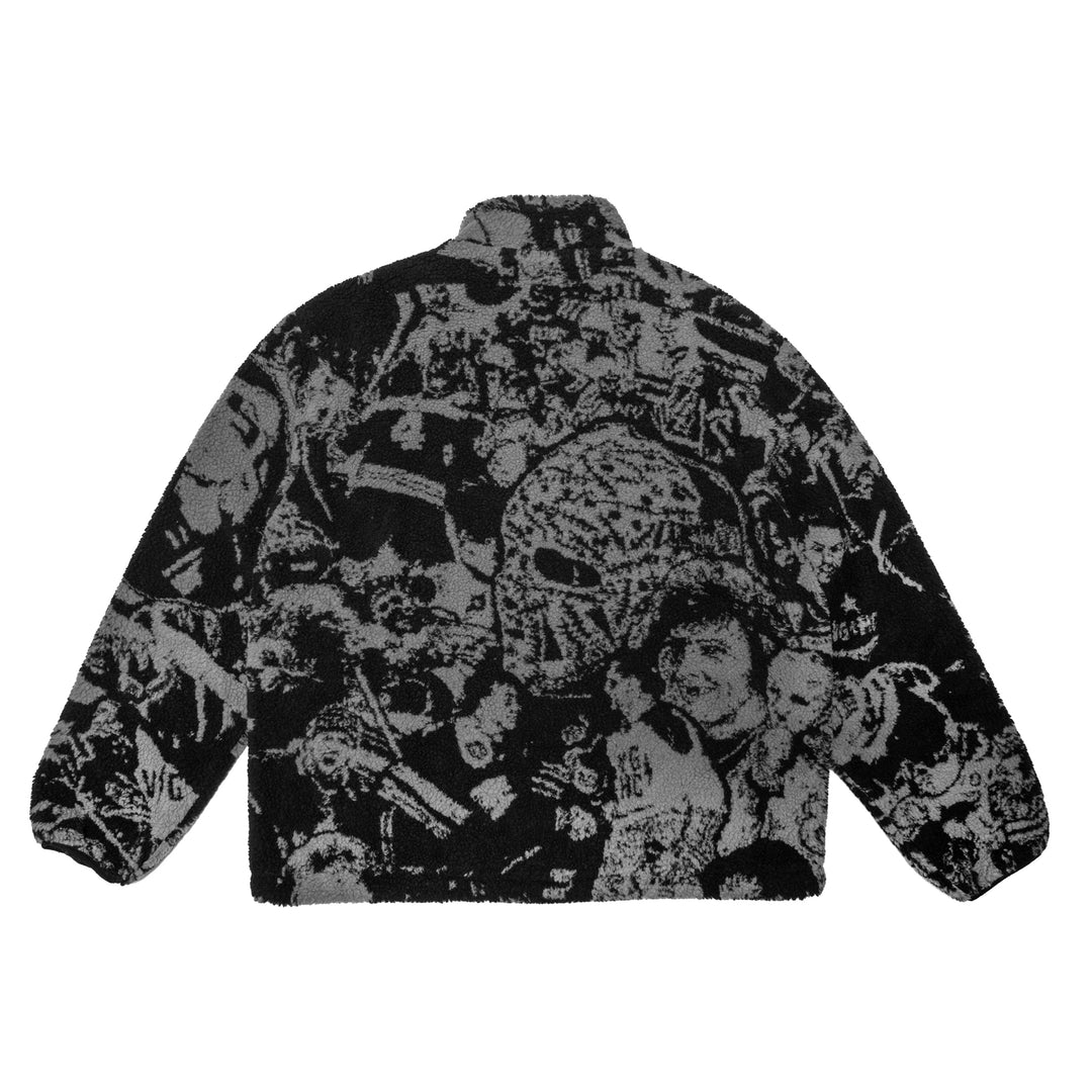 Hockey Brawl Sherpa Fleece Jacket - - Men's Jackets - Violent Gentlemen Hockey Lifestyle | Built by Fans for Fans | Perfect Gift for hockey fan or hockey players that live in the hockey culture