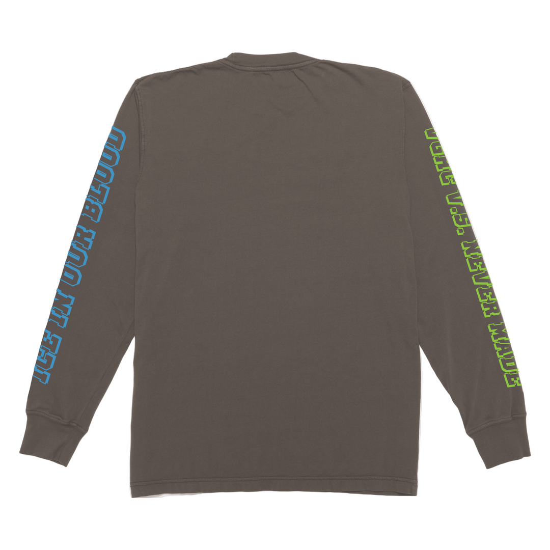 Hockey Punk Garment Dye Long Sleeve Tee - - Men's Long Sleeve T-Shirts - Violent Gentlemen Hockey Lifestyle | Built by Fans for Fans | Perfect Gift for hockey fan or hockey players that live in the hockey culture