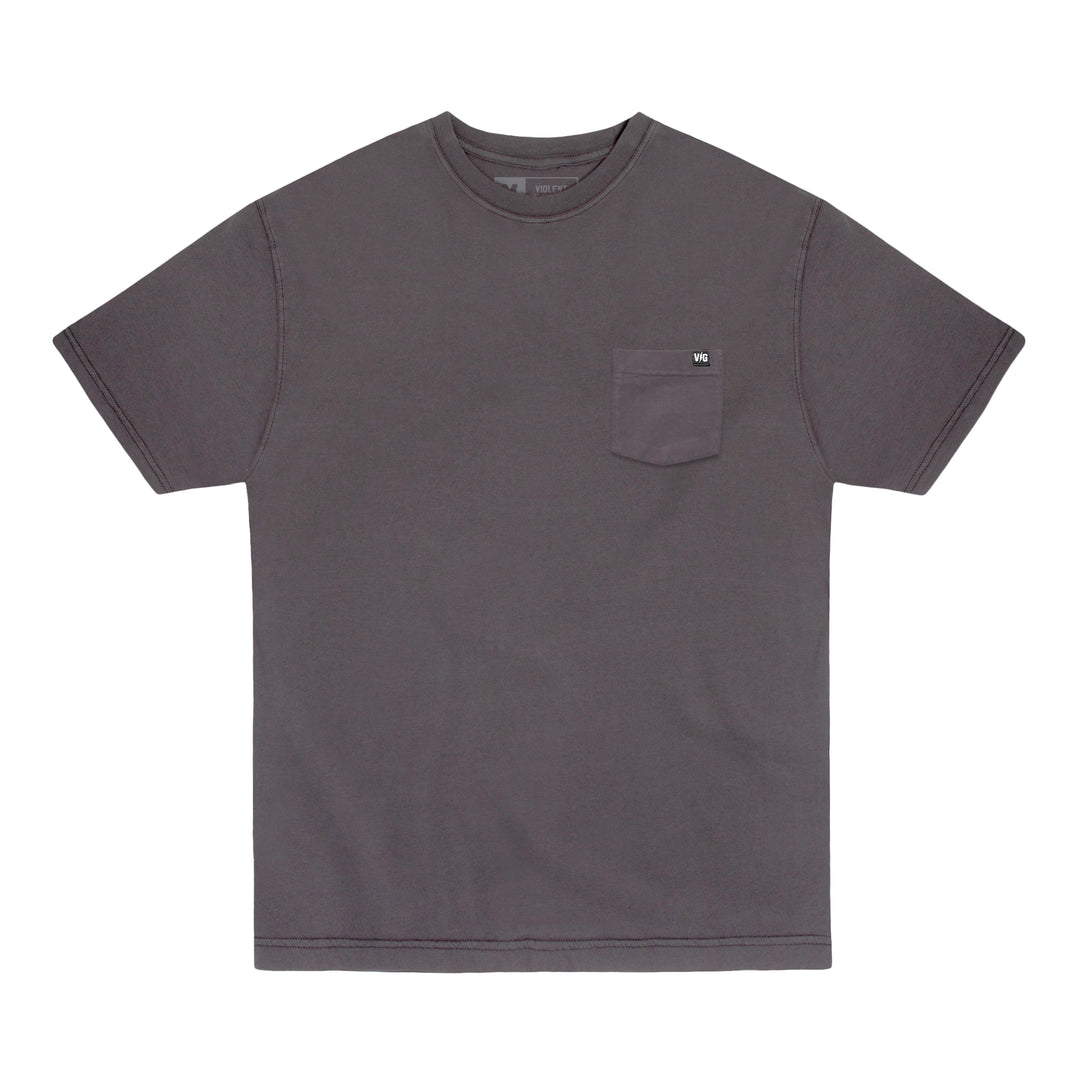 Hockey Bolt Classic Garment Dyed Pocket Tee - - Men's T-Shirts - Violent Gentlemen Hockey Lifestyle | Built by Fans for Fans | Perfect Gift for hockey fan or hockey players that live in the hockey culture