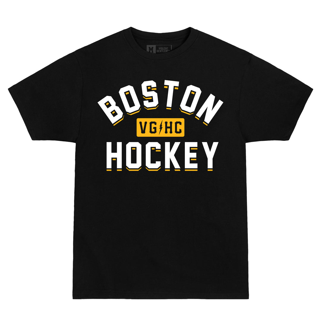 Hockey Boston Hockey Premium Tee - - Men's T-Shirts - Violent Gentlemen Hockey Lifestyle | Built by Fans for Fans | Perfect Gift for hockey fan or hockey players that live in the hockey culture