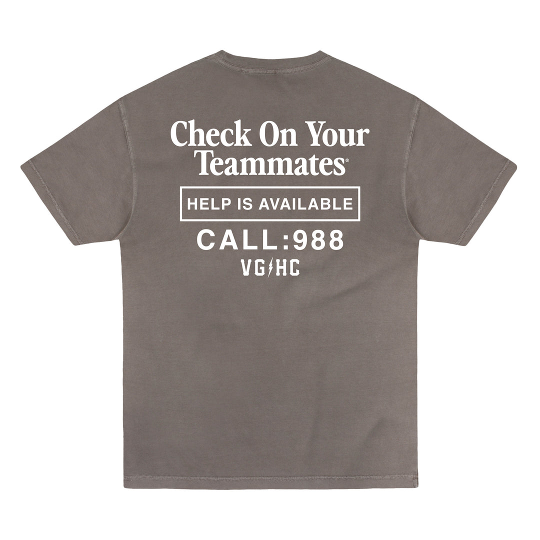 Hockey Check On Your Teammates Garment Dye Tee - - Men's T-Shirts - Violent Gentlemen Hockey Lifestyle | Built by Fans for Fans | Perfect Gift for hockey fan or hockey players that live in the hockey culture