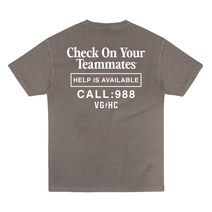 Hockey Check On Your Teammates Garment Dye Tee - - Men's T-Shirts - Violent Gentlemen Hockey Lifestyle | Built by Fans for Fans | Perfect Gift for hockey fan or hockey players that live in the hockey culture