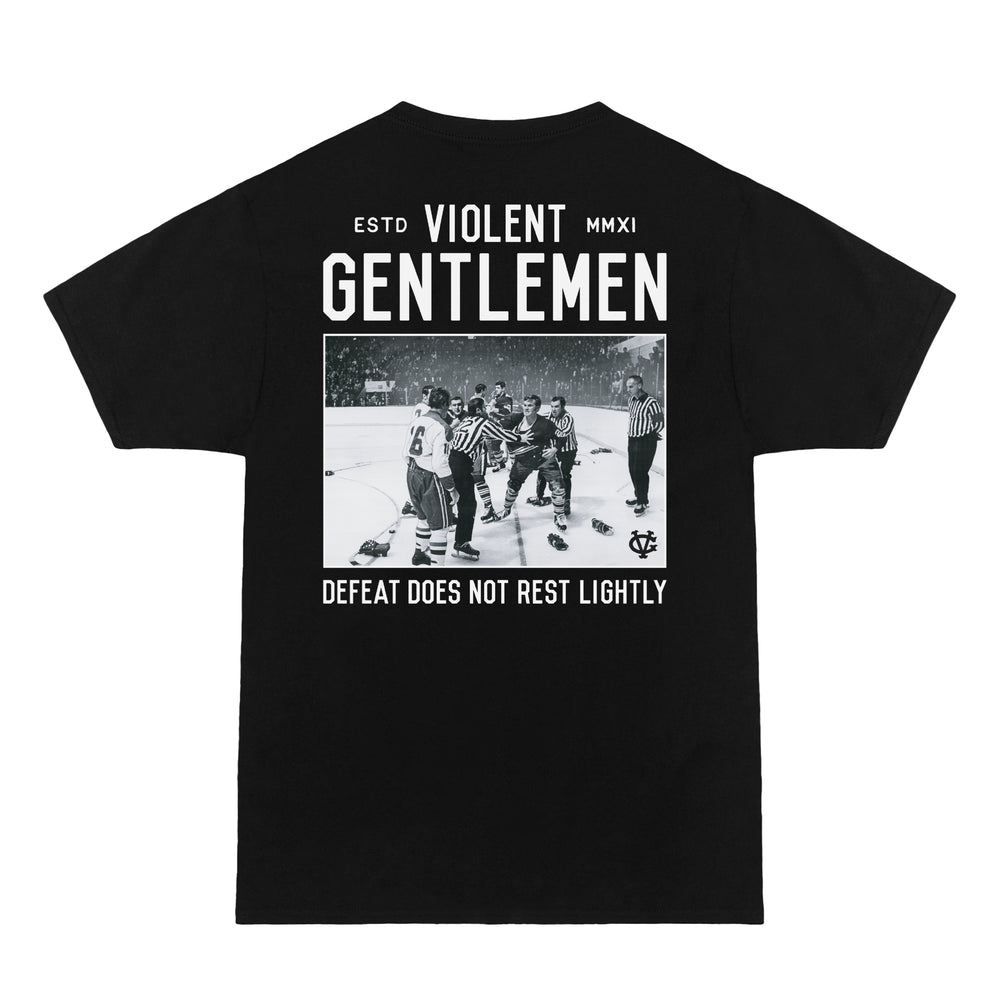 Hockey Defeat Premium Tee - - Men's T-Shirts - Violent Gentlemen Hockey Lifestyle | Built by Fans for Fans | Perfect Gift for hockey fan or hockey players that live in the hockey culture