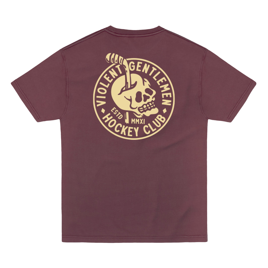 Hockey Headache Garment Dye Tee - - Men's T-Shirts - Violent Gentlemen Hockey Lifestyle | Built by Fans for Fans | Perfect Gift for hockey fan or hockey players that live in the hockey culture