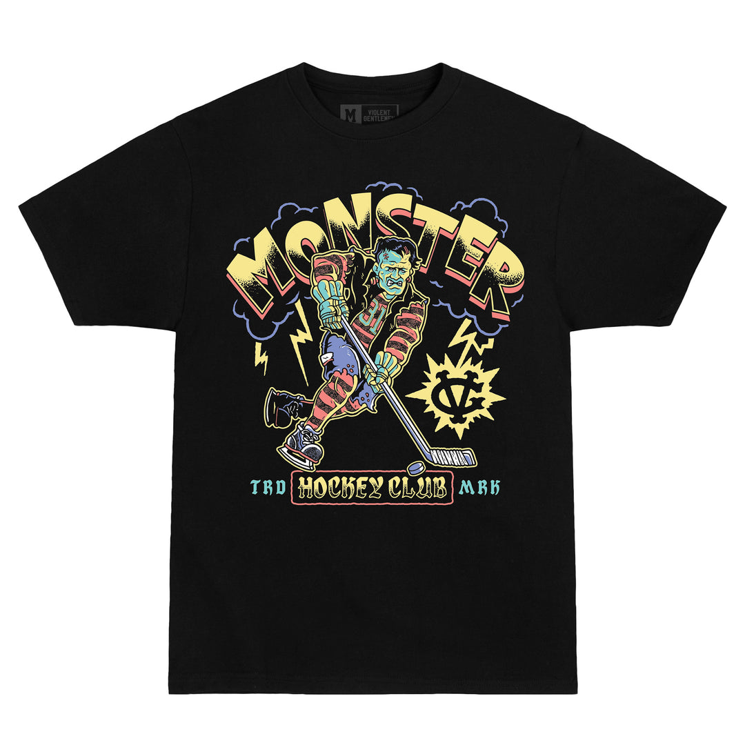 Hockey Monster Hockey Club Premium Tee - - Men's T-Shirts - Violent Gentlemen Hockey Lifestyle | Built by Fans for Fans | Perfect Gift for hockey fan or hockey players that live in the hockey culture