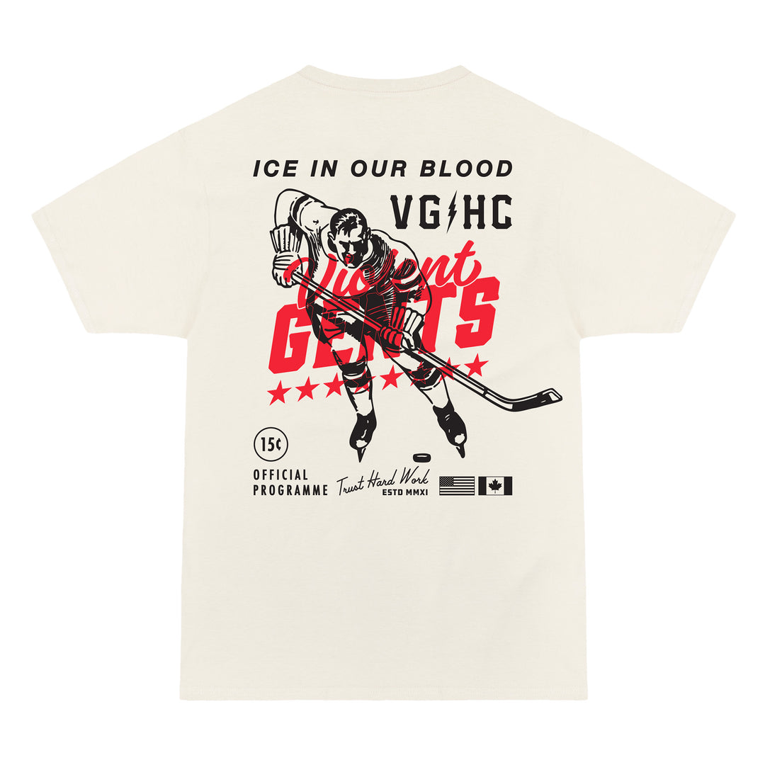 Hockey Programme Premium Tee - - Men's T-Shirts - Violent Gentlemen Hockey Lifestyle | Built by Fans for Fans | Perfect Gift for hockey fan or hockey players that live in the hockey culture