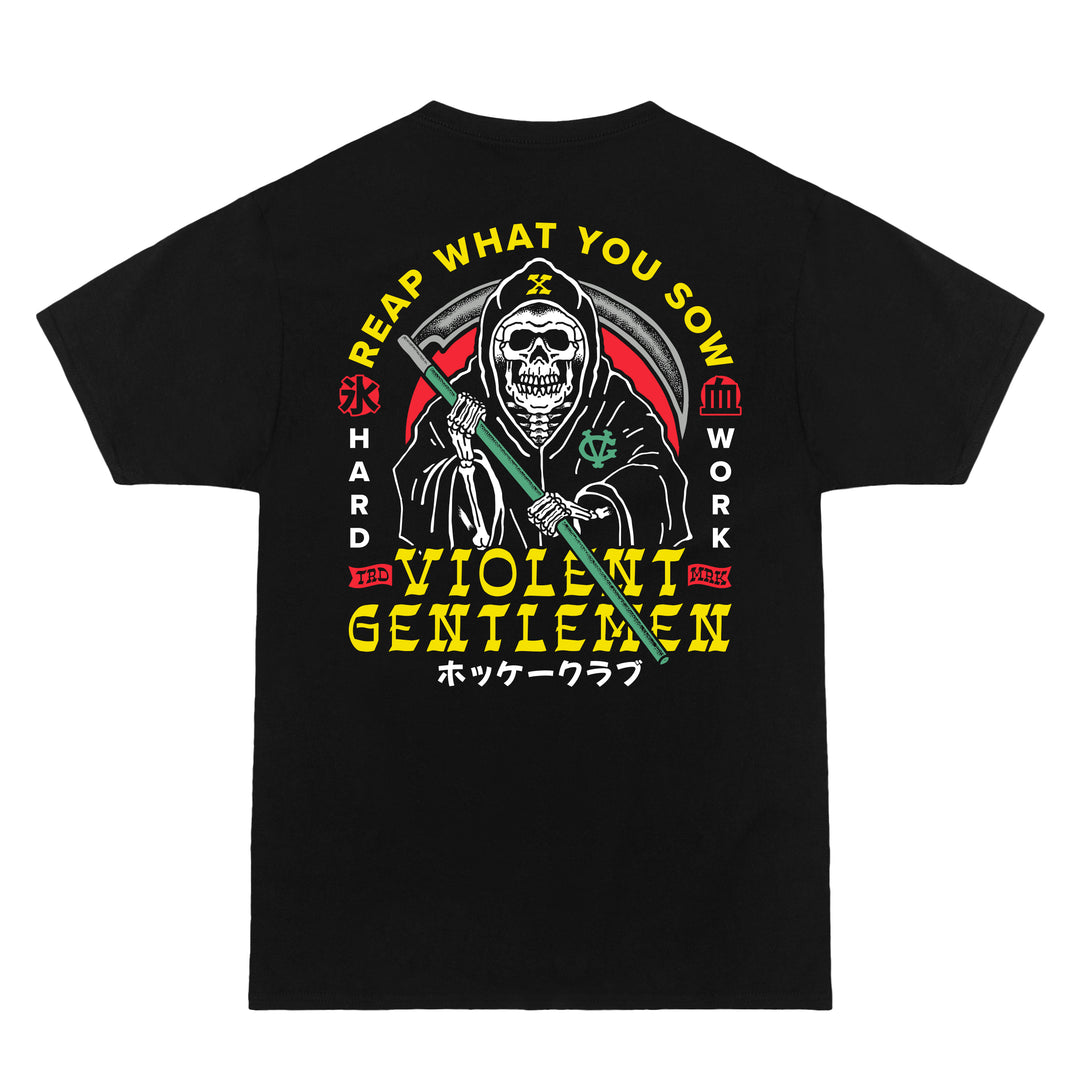 Hockey Reap What You Sow Premium Tee - - Men's T-Shirts - Violent Gentlemen Hockey Lifestyle | Built by Fans for Fans | Perfect Gift for hockey fan or hockey players that live in the hockey culture