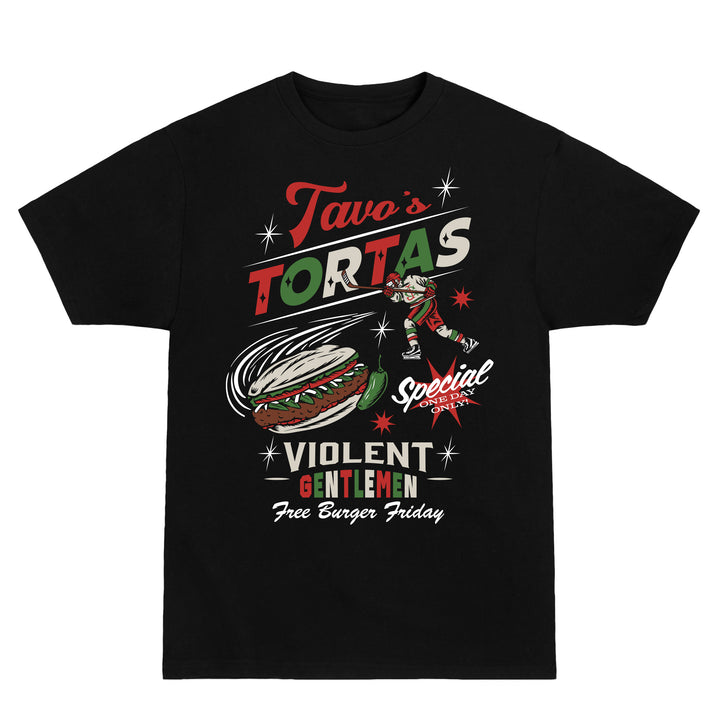 Hockey Tavo's Tortas Premium Tee - - Men's T-Shirts - Violent Gentlemen Hockey Lifestyle | Built by Fans for Fans | Perfect Gift for hockey fan or hockey players that live in the hockey culture