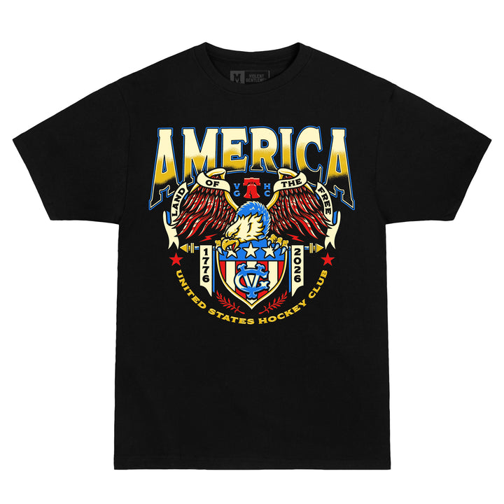 Hockey USA 250 Premium Tee - - Men's T-Shirts - Violent Gentlemen Hockey Lifestyle | Built by Fans for Fans | Perfect Gift for hockey fan or hockey players that live in the hockey culture