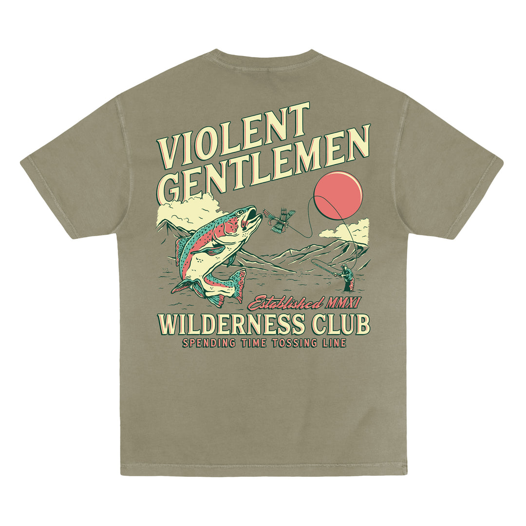Hockey Wilderness Garment Dye Tee - - Men's T-Shirts - Violent Gentlemen Hockey Lifestyle | Built by Fans for Fans | Perfect Gift for hockey fan or hockey players that live in the hockey culture