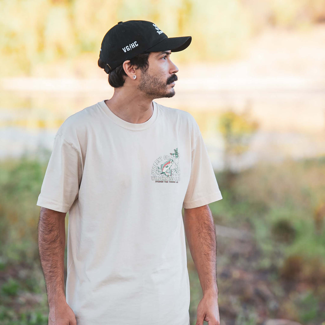 Hockey Wilderness Garment Dye Tee - - Men's T-Shirts - Violent Gentlemen Hockey Lifestyle | Built by Fans for Fans | Perfect Gift for hockey fan or hockey players that live in the hockey culture