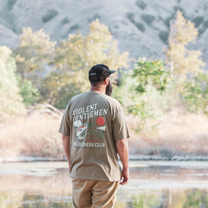 Hockey Wilderness Garment Dye Tee - - Men's T-Shirts - Violent Gentlemen Hockey Lifestyle | Built by Fans for Fans | Perfect Gift for hockey fan or hockey players that live in the hockey culture