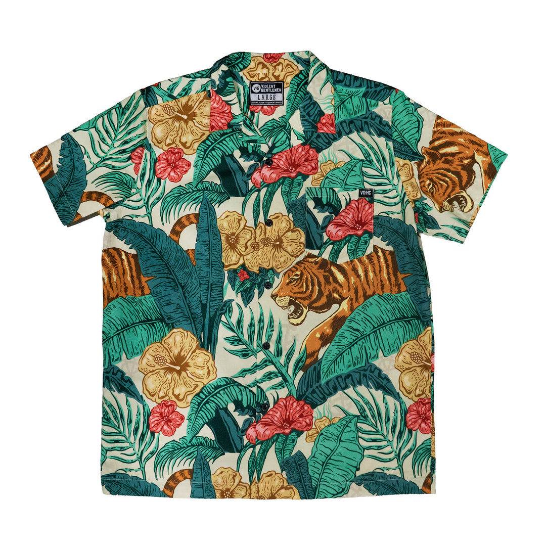 Hockey Jungle Button Up - - Men's Polos - Violent Gentlemen Hockey Lifestyle | Built by Fans for Fans | Perfect Gift for hockey fan or hockey players that live in the hockey culture