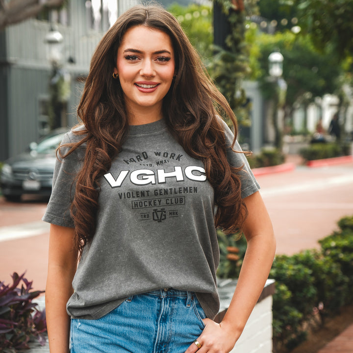 Hockey Bloodline Womens Wash Heavy Tee - - Women's Tank Tops - Violent Gentlemen Hockey Lifestyle | Built by Fans for Fans | Perfect Gift for hockey fan or hockey players that live in the hockey culture