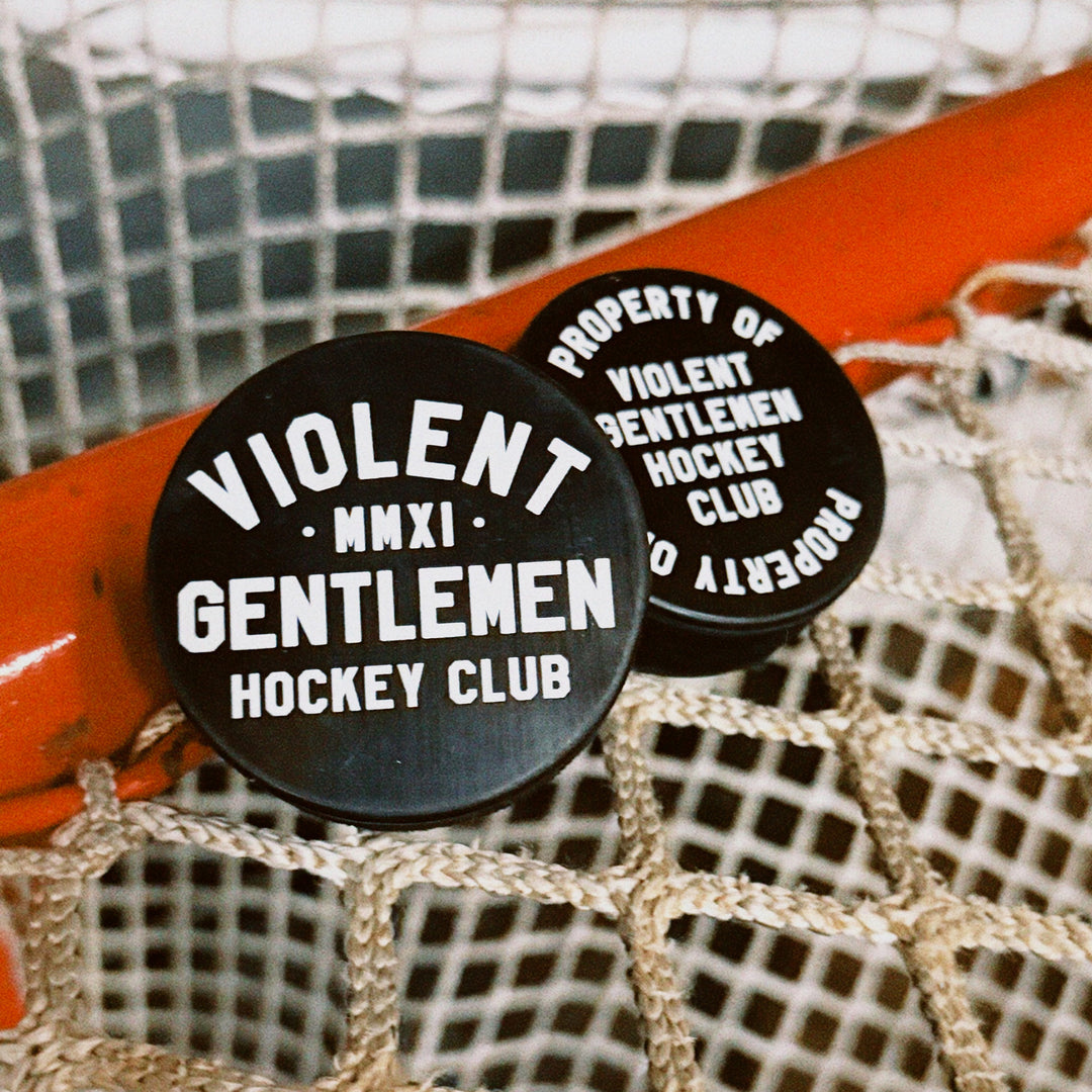 Hockey Loyalty Hockey Puck - - Accessories - Violent Gentlemen Hockey Lifestyle | Built by Fans for Fans | Perfect Gift for hockey fan or hockey players that live in the hockey culture