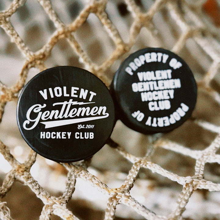 Hockey Brass Bonanza Hockey Puck - - Accessories - Violent Gentlemen Hockey Lifestyle | Built by Fans for Fans | Perfect Gift for hockey fan or hockey players that live in the hockey culture