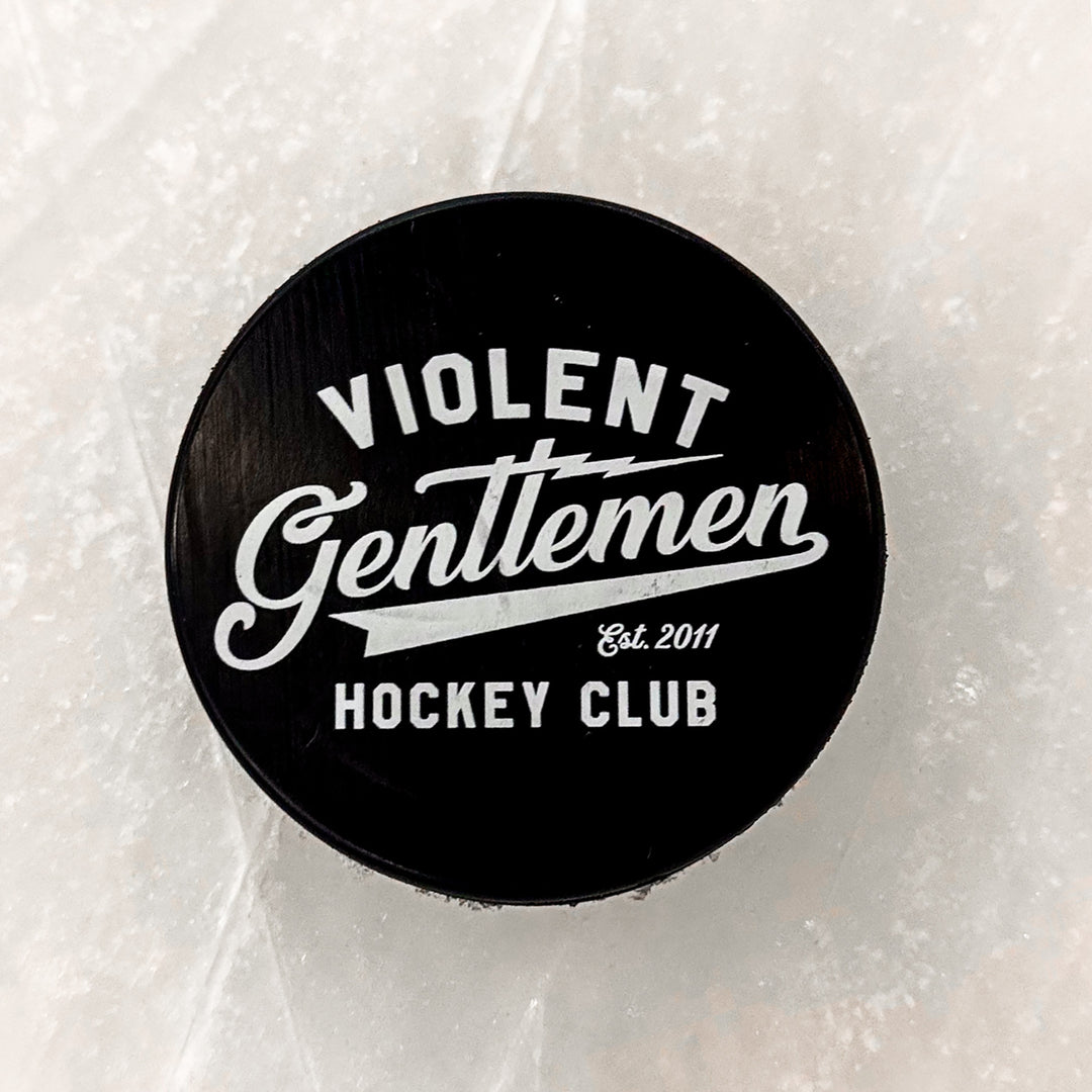 Hockey Brass Bonanza Hockey Puck - - Accessories - Violent Gentlemen Hockey Lifestyle | Built by Fans for Fans | Perfect Gift for hockey fan or hockey players that live in the hockey culture