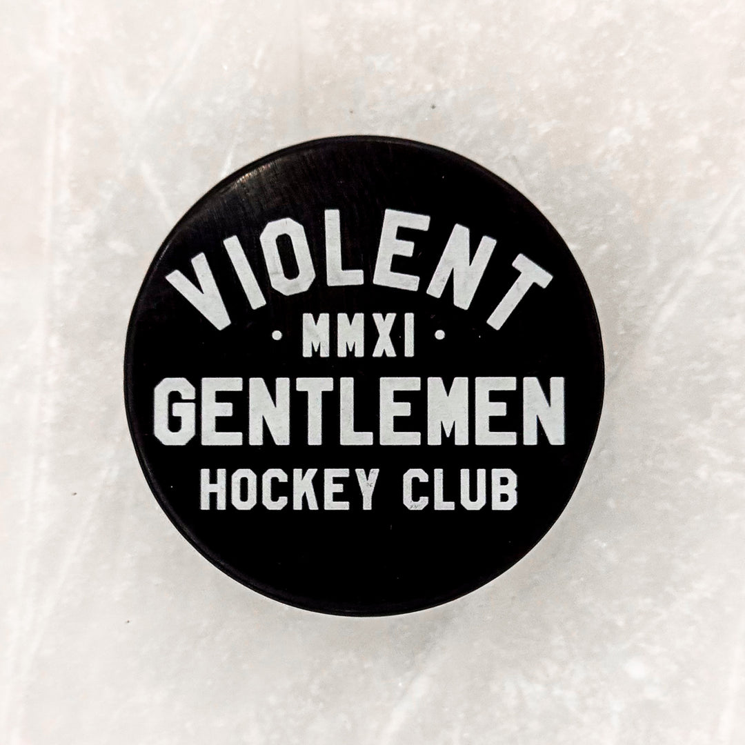 Hockey Loyalty Hockey Puck - - Accessories - Violent Gentlemen Hockey Lifestyle | Built by Fans for Fans | Perfect Gift for hockey fan or hockey players that live in the hockey culture