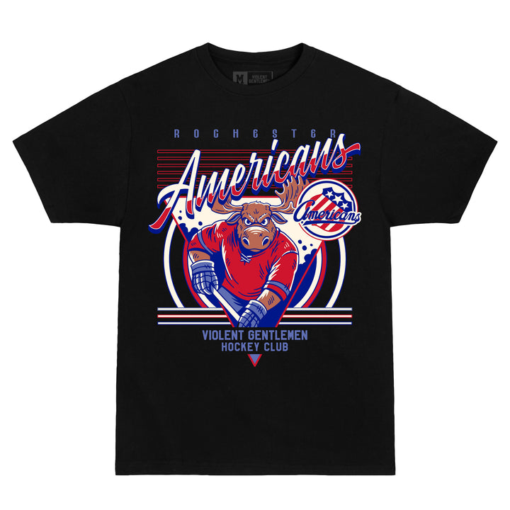 Hockey Moose Premium Tee - Black - Men's T-Shirts - Violent Gentlemen Hockey Lifestyle | Built by Fans for Fans | Perfect Gift for hockey fan or hockey players that live in the hockey culture