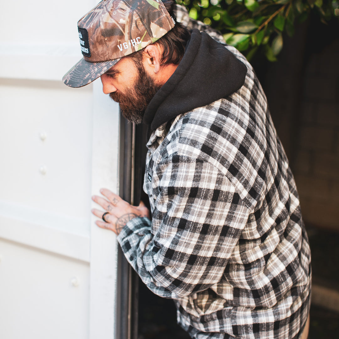 Hockey Stronghold Heavyweight Flannel Overshirt - - Men's Flannels - Violent Gentlemen Hockey Lifestyle | Built by Fans for Fans | Perfect Gift for hockey fan or hockey players that live in the hockey culture