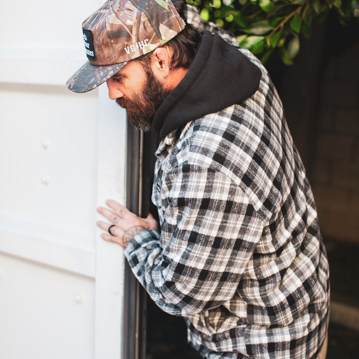 Hockey Stronghold Heavyweight Flannel Overshirt - - Men's Flannels - Violent Gentlemen Hockey Lifestyle | Built by Fans for Fans | Perfect Gift for hockey fan or hockey players that live in the hockey culture