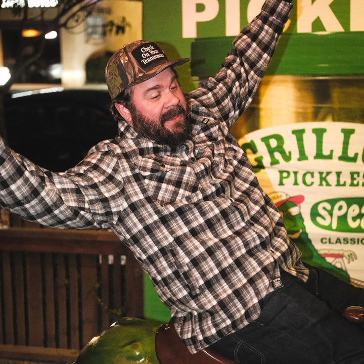 Hockey Stronghold Heavyweight Flannel Overshirt - - Men's Flannels - Violent Gentlemen Hockey Lifestyle | Built by Fans for Fans | Perfect Gift for hockey fan or hockey players that live in the hockey culture