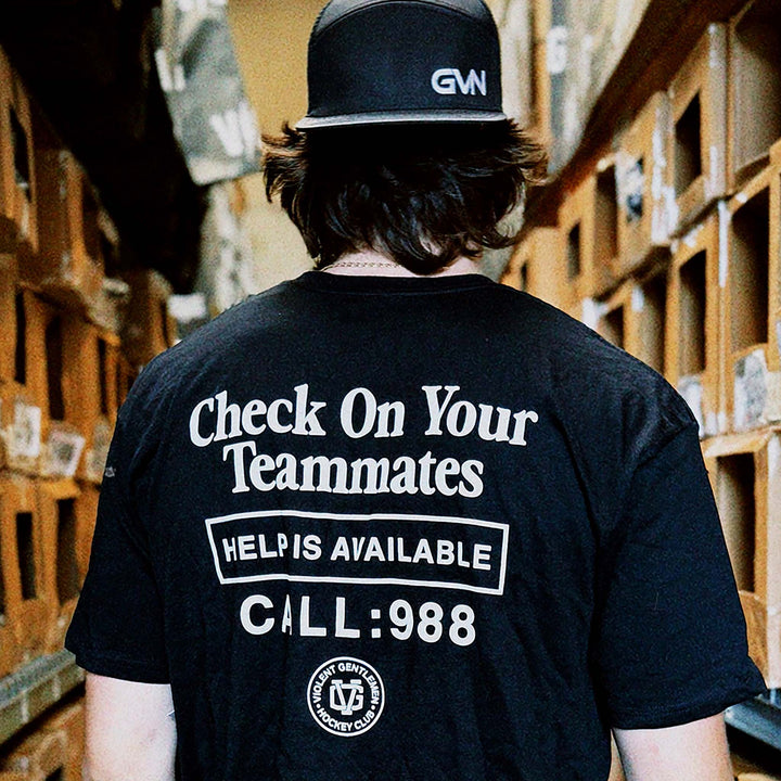 Hockey Check On Your Teammates Premium Tee - - Men's T-Shirts - Violent Gentlemen Hockey Lifestyle | Built by Fans for Fans | Perfect Gift for hockey fan or hockey players that live in the hockey culture