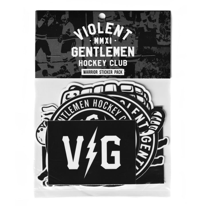 Hockey Warrior Sticker Pack - - Accessories - Violent Gentlemen Hockey Lifestyle | Built by Fans for Fans | Perfect Gift for hockey fan or hockey players that live in the hockey culture