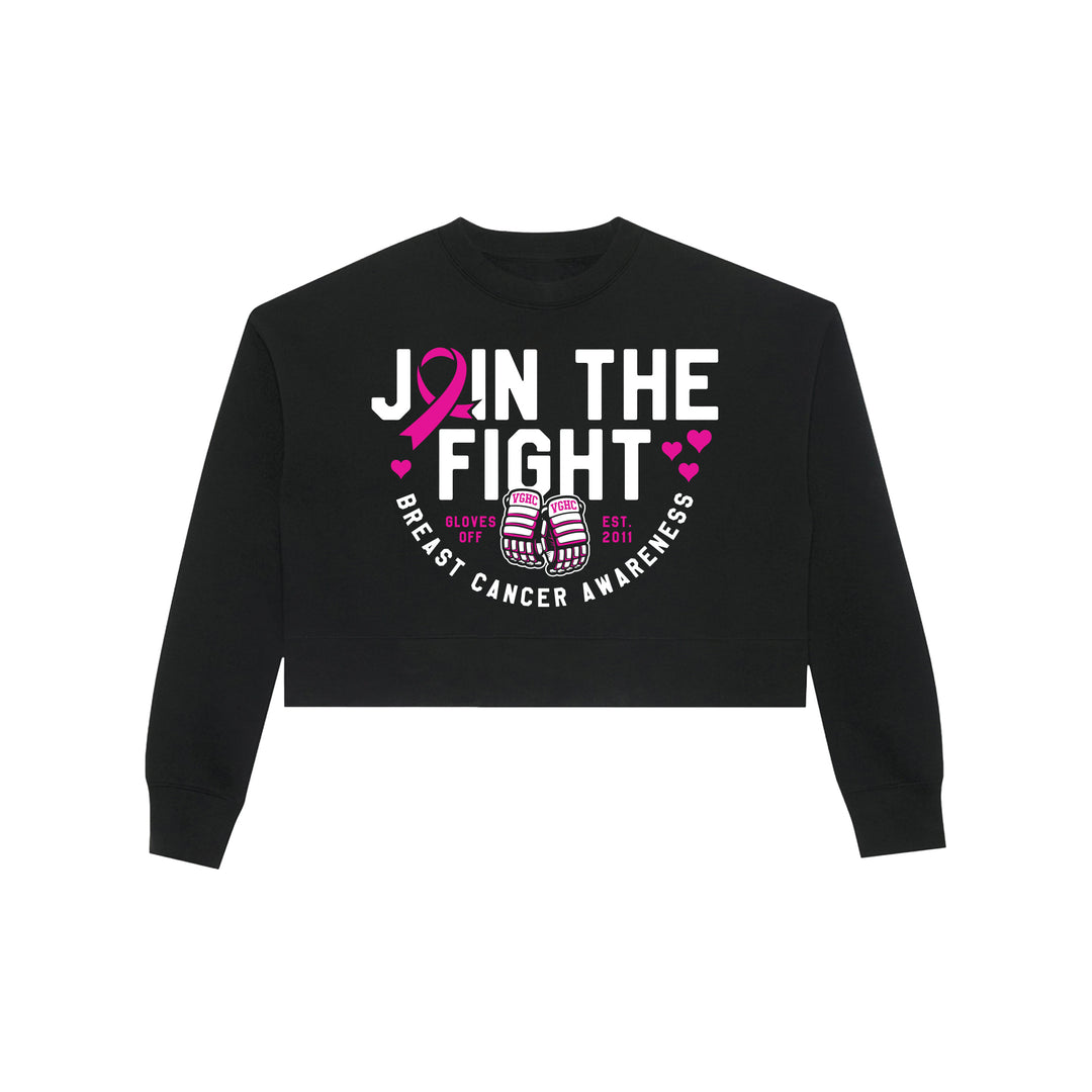 Hockey Gloves Off Womens Cropped Crewneck - - Women's Fleece Tops - Violent Gentlemen Hockey Lifestyle | Built by Fans for Fans | Perfect Gift for hockey fan or hockey players that live in the hockey culture
