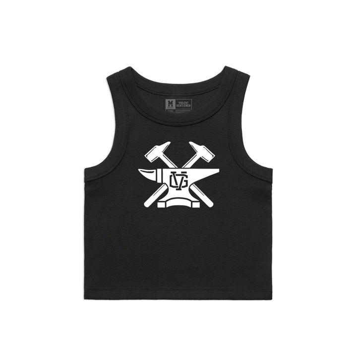 Hockey Hammerhead Womens Rib Crop Tank - - Women's Tank Tops - Violent Gentlemen Hockey Lifestyle | Built by Fans for Fans | Perfect Gift for hockey fan or hockey players that live in the hockey culture