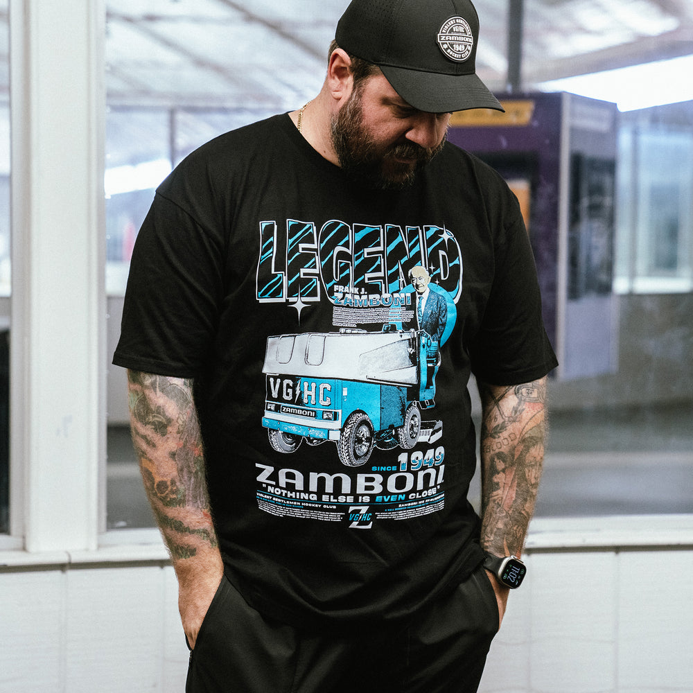 Hockey Frank J Zamboni Premium Tee - - Men's T-Shirts - Violent Gentlemen Hockey Lifestyle | Built by Fans for Fans | Perfect Gift for hockey fan or hockey players that live in the hockey culture