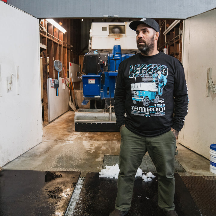 Hockey Frank J Zamboni Long Sleeve Tee - - Men's Long Sleeve T-Shirts - Violent Gentlemen Hockey Lifestyle | Built by Fans for Fans | Perfect Gift for hockey fan or hockey players that live in the hockey culture