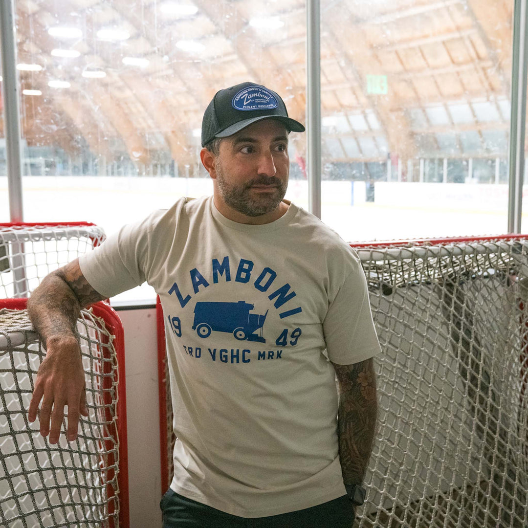 Hockey Machine Zamboni Premium Tee - - Men's T-Shirts - Violent Gentlemen Hockey Lifestyle | Built by Fans for Fans | Perfect Gift for hockey fan or hockey players that live in the hockey culture