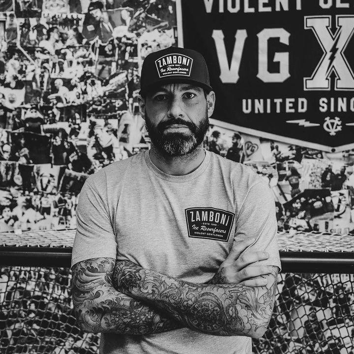 Hockey Zamboni Badge A-Frame Tech Snapback - - Hats - Violent Gentlemen Hockey Lifestyle | Built by Fans for Fans | Perfect Gift for hockey fan or hockey players that live in the hockey culture