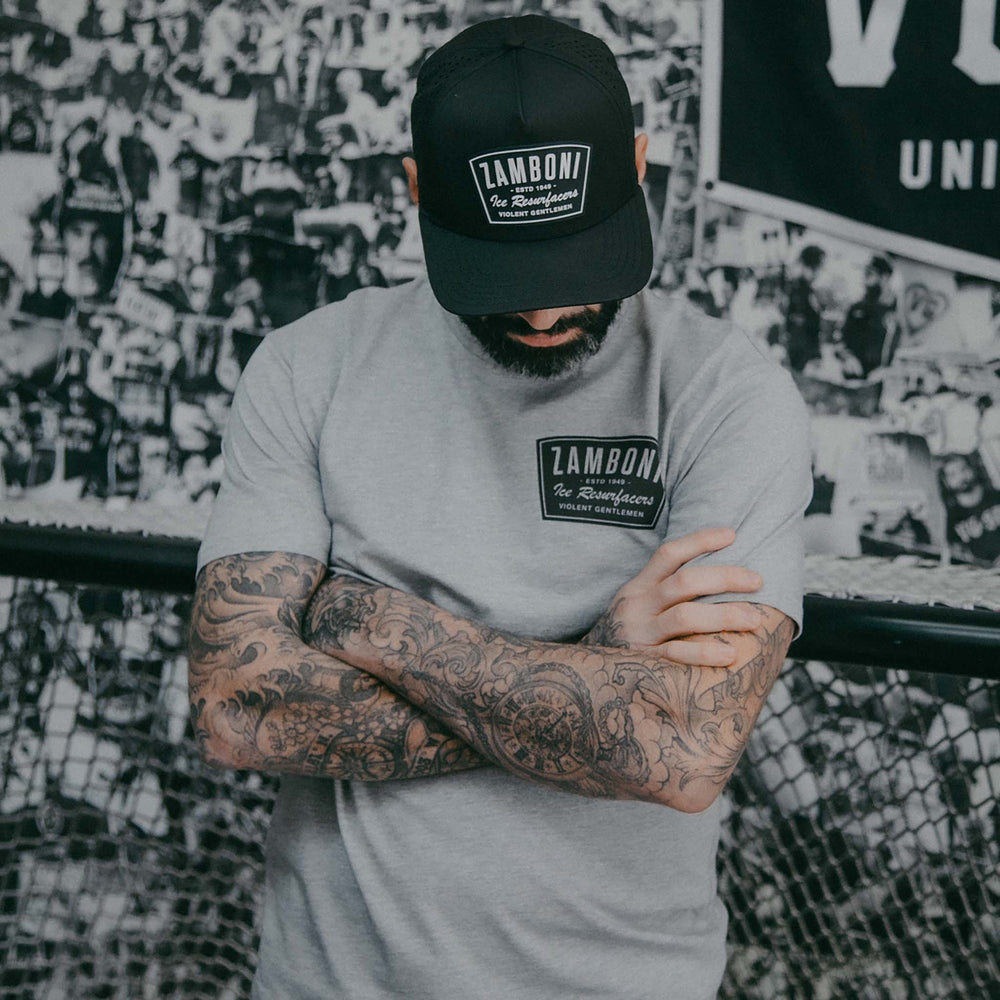 Hockey Zamboni Badge A-Frame Tech Snapback - - Hats - Violent Gentlemen Hockey Lifestyle | Built by Fans for Fans | Perfect Gift for hockey fan or hockey players that live in the hockey culture