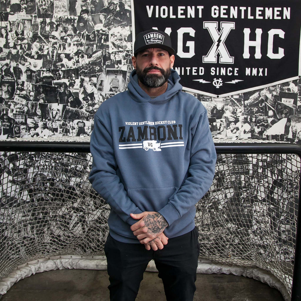 Hockey Two Line Pass Relaxed Pullover Hood - - Men's Fleece Tops - Violent Gentlemen Hockey Lifestyle | Built by Fans for Fans | Perfect Gift for hockey fan or hockey players that live in the hockey culture