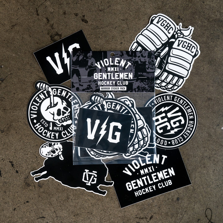 Hockey Warrior Sticker Pack - - Accessories - Violent Gentlemen Hockey Lifestyle | Built by Fans for Fans | Perfect Gift for hockey fan or hockey players that live in the hockey culture