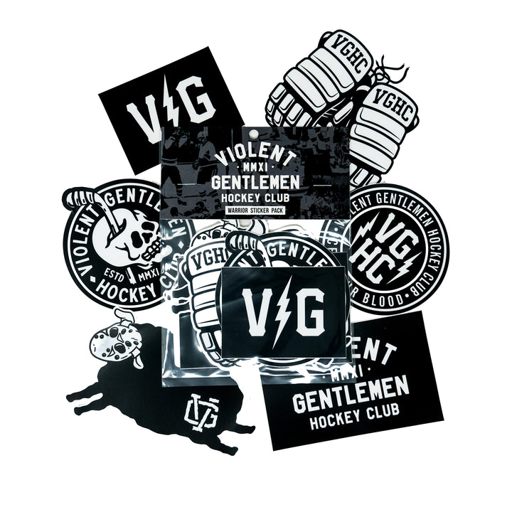 Hockey Warrior Sticker Pack - - Accessories - Violent Gentlemen Hockey Lifestyle | Built by Fans for Fans | Perfect Gift for hockey fan or hockey players that live in the hockey culture