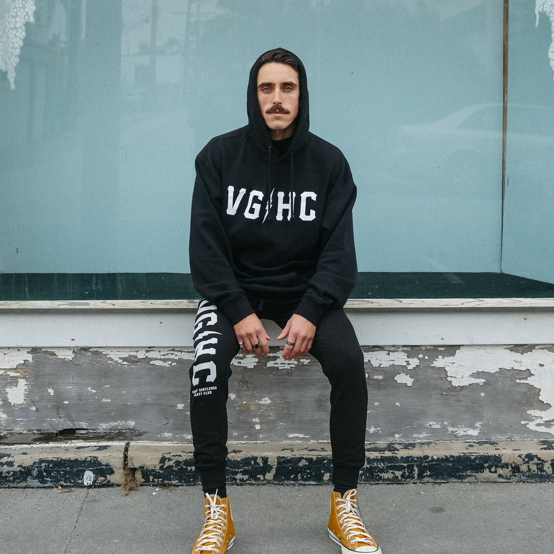 Hockey Bolt Club Pullover Hood - - Men's Fleece Tops - Violent Gentlemen Hockey Lifestyle | Built by Fans for Fans | Perfect Gift for hockey fan or hockey players that live in the hockey culture